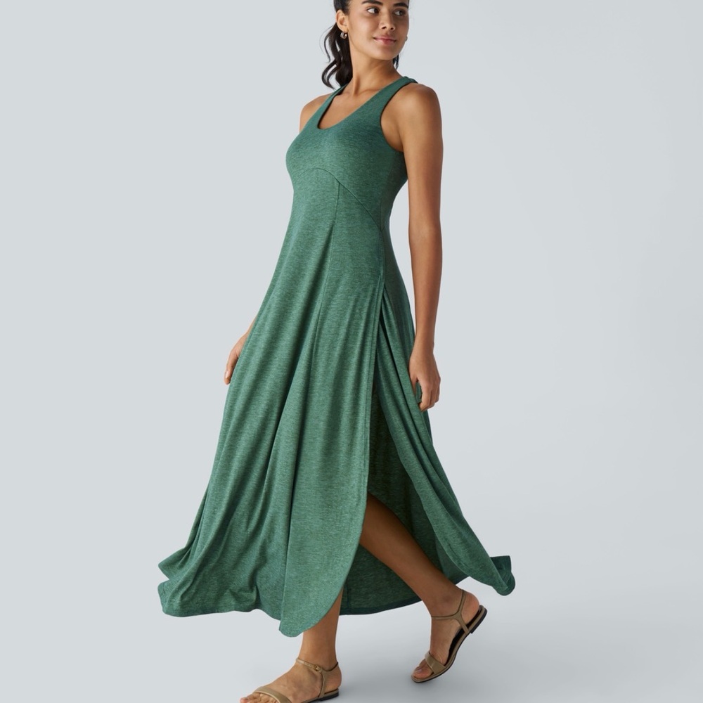 HALARA Green Sleeveless Maxi Dress
